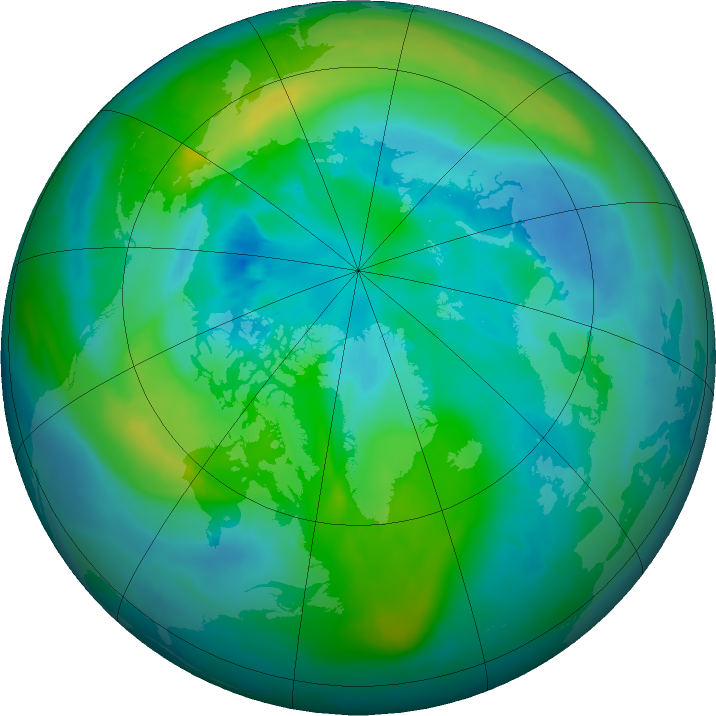 Arctic ozone map for 27 September 2015